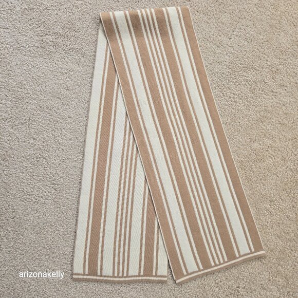 Accessories - Knit Cashmere Neutral Stripe REPAIRED HOLE